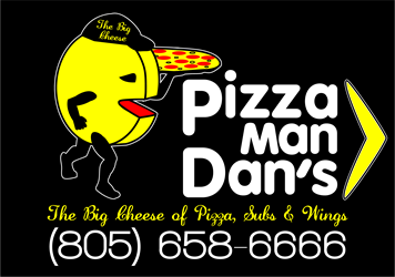 PizzaMan Dan's Logo - Black